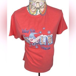 {NEW} Women’s "Baby It's Cold Outside” Tee Large Coral